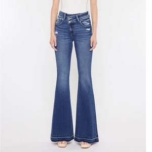 NWT Criss-Cross Bell Leg Jean in Medium Wash